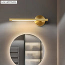 GobekUsa Minimalist Gold Metal Wall Lamp: 16"/25" LED Vanity Sconce Light with Acrylic Diffuser