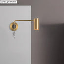 GobekUsa Minimalistic Metal Adjustable Tubular Wall Lamp with 1-Light Bedside Spotlight