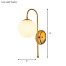 GobekUsa Gold Mini Globe Wall Sconce Light - Elegant Opaline Glass Fixture for Bedroom