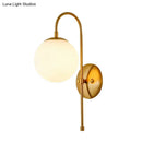GobekUsa Gold Mini Globe Wall Sconce Light - Elegant Opaline Glass Fixture for Bedroom