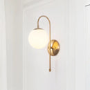 GobekUsa Gold Mini Globe Wall Sconce Light - Elegant Opaline Glass Fixture for Bedroom