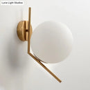 GobekUsa Gold Mini Globe Wall Sconce Light - Elegant Opaline Glass Fixture for Bedroom