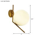 GobekUsa Gold Mini Globe Wall Sconce Light - Elegant Opaline Glass Fixture for Bedroom
