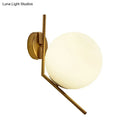GobekUsa Gold Mini Globe Wall Sconce Light - Elegant Opaline Glass Fixture for Bedroom