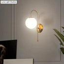 GobekUsa Gold Mini Globe Wall Sconce Light - Elegant Opaline Glass Fixture for Bedroom