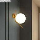GobekUsa Gold Mini Globe Wall Sconce Light - Elegant Opaline Glass Fixture for Bedroom