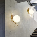 GobekUsa Gold Mini Globe Wall Sconce Light - Elegant Opaline Glass Fixture for Bedroom