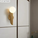 GobekUsa Gold Mini Globe Wall Sconce Light - Elegant Opaline Glass Fixture for Bedroom