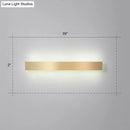 GobekUsa Minimalist Gold Plated LED Wall Sconce for Living Room - Aluminum Bar Shaped Flush Wall Light
