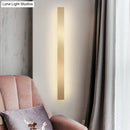 GobekUsa Minimalist Gold Plated LED Wall Sconce for Living Room - Aluminum Bar Shaped Flush Wall Light