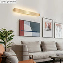 GobekUsa Minimalist Gold Plated LED Wall Sconce for Living Room - Aluminum Bar Shaped Flush Wall Light