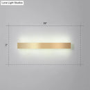 GobekUsa Minimalist Gold Plated LED Wall Sconce for Living Room - Aluminum Bar Shaped Flush Wall Light