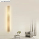 GobekUsa Minimalist Gold Plated LED Wall Sconce for Living Room - Aluminum Bar Shaped Flush Wall Light