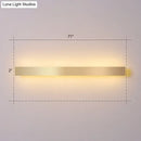 GobekUsa Minimalist Gold Plated LED Wall Sconce for Living Room - Aluminum Bar Shaped Flush Wall Light