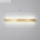 GobekUsa Minimalist Gold Plated LED Wall Sconce for Living Room - Aluminum Bar Shaped Flush Wall Light