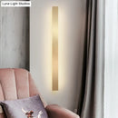 GobekUsa Minimalist Gold Plated LED Wall Sconce for Living Room - Aluminum Bar Shaped Flush Wall Light
