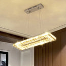 GobekUsa Minimalist Rectangular LED Island Pendant Light with Clear K9 Crystal accents for Restaurants