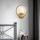 Minimalist gold ring led wall lights for living room decor by Decorbites