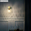 GobekUsa Minimalist Rippled Glass Sphere Wall Lamp with Gold Sconce Lighting