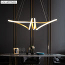 GobekUsa Minimalist Gold Twist Island Pendant Light Fixture with LED Metal Finish - Perfect for Restaurants