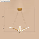 GobekUsa Minimalist Gold Twist Island Pendant Light Fixture with LED Metal Finish - Perfect for Restaurants
