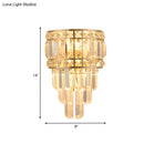 GobekUsa Minimalist Gold Wall Lamp - Clear Crystal 3-Light Layered Fixture