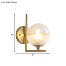 GobekUsa Minimalist Gold Arm Wall Mount Lamp with Glass Ball Shade - Single Bulb Metal Sconce Light