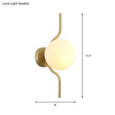 GobekUsa Globe White Glass Wall Mount Sconce Light with Elegant Gold Arm and Base