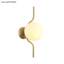 GobekUsa Globe White Glass Wall Mount Sconce Light with Elegant Gold Arm and Base