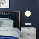 GobekUsa Globe White Glass Wall Mount Sconce Light with Elegant Gold Arm and Base