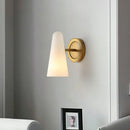 GobekUsa Minimalist Gold Wall Sconce Light for Living Room with Frosted Glass Shade