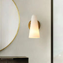 GobekUsa Minimalist Gold Wall Sconce Light for Living Room with Frosted Glass Shade