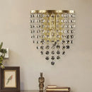 GobekUsa Brass-Toned Tapered Wall Sconce with Crystal Chain - Minimalist 1-Light Mounted Fixture