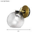 GobekUsa Minimalist 1-Light Gold Wall Sconce: Exposed Ball Design for Living Room, Water Glass Feature