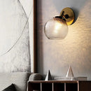 GobekUsa Minimalist 1-Light Gold Wall Sconce: Exposed Ball Design for Living Room, Water Glass Feature