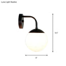 GobekUsa Minimalist Golden/Black Wall Sconce Light with Milky Glass Ball Shade - 1-Bulb Bedside Lamp