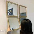 GobekUsa Golden Border Square Mirror Wall Decor Combination