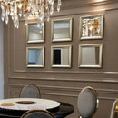 GobekUsa Golden Border Square Mirror Wall Decor Combination