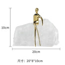 GobekUsa Golden Man Crystal Mountain Sculpture Home Decor Handcraft