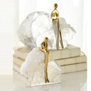 GobekUsa Golden Man Crystal Mountain Sculpture Home Decor Handcraft