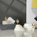 GobekUsa Golden Man Crystal Mountain Sculpture Home Decor Handcraft
