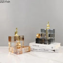 GobekUsa Golden Thinker Crystal Base Sculpture for Modern Desk Decor