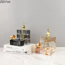 GobekUsa Golden Thinker Crystal Base Sculpture for Modern Desk Decor
