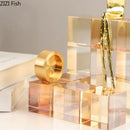 GobekUsa Golden Thinker Crystal Base Sculpture for Modern Desk Decor