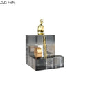 GobekUsa Golden Thinker Crystal Base Sculpture for Modern Desk Decor