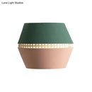 GobekUsa Minimalist Green and Pink Cutout Sconce with Rattan Detail - Wall Mounted Light for Bedroom