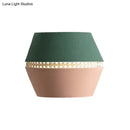 GobekUsa Minimalist Green and Pink Cutout Sconce with Rattan Detail - Wall Mounted Light for Bedroom
