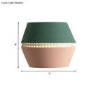 GobekUsa Minimalist Green and Pink Cutout Sconce with Rattan Detail - Wall Mounted Light for Bedroom