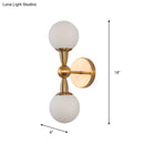 GobekUsa Minimalist Hand-Blown Glass Spherical Wall Sconce with Half-Bulb in Gold - Perfect for Bedrooms