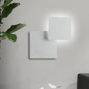 GobekUsa Minimalist Iron Movable Shade Square Wall Lamp - Black/White LED Sconce Lighting in Warm/White Light